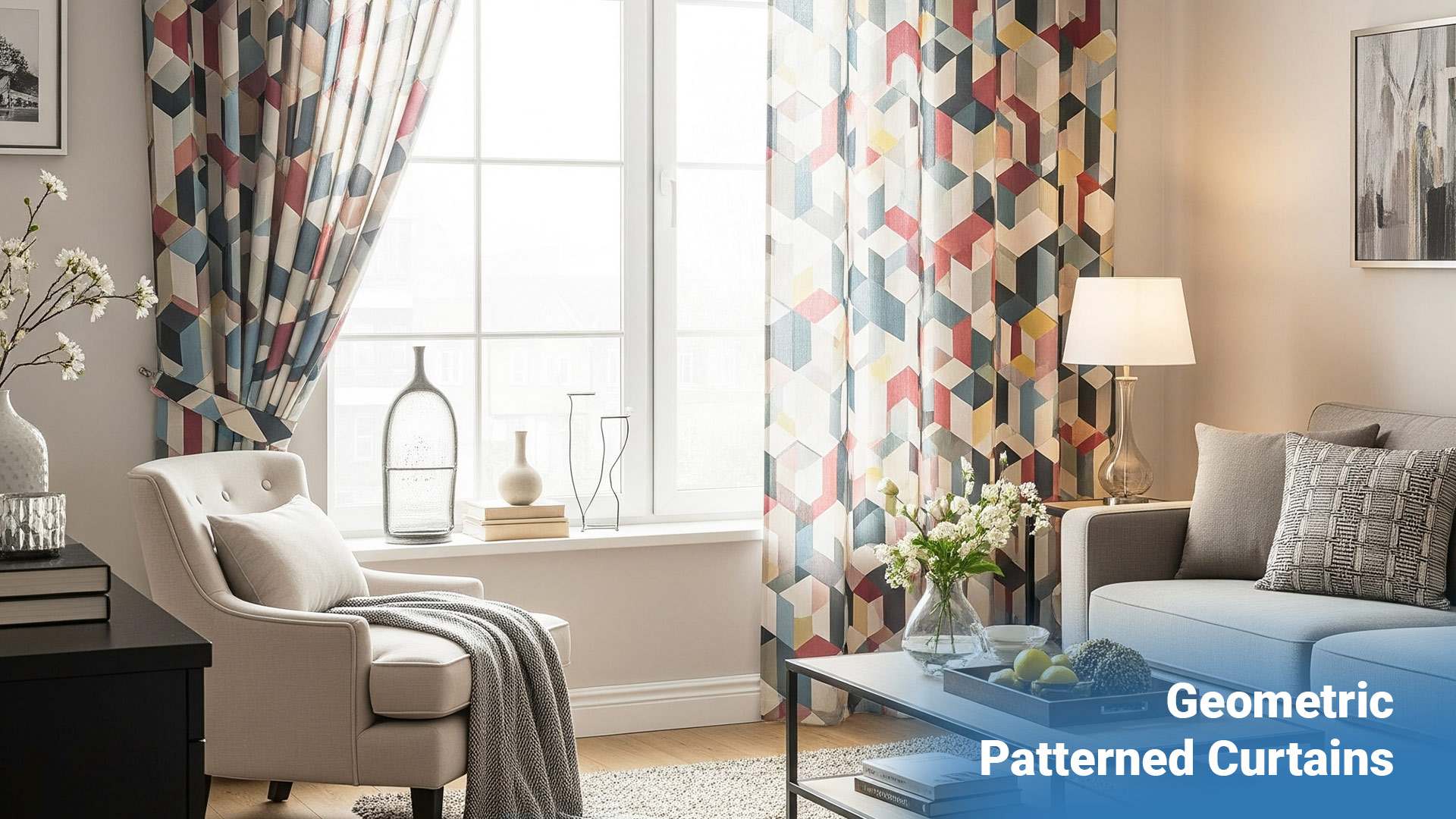 3. Geometric Patterned Curtains