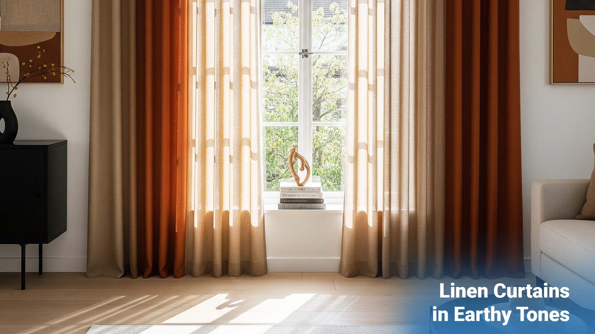 4. Linen Curtains in Earthy Tones