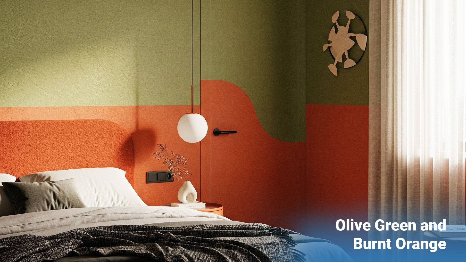 5. Olive Green and Burnt Orange