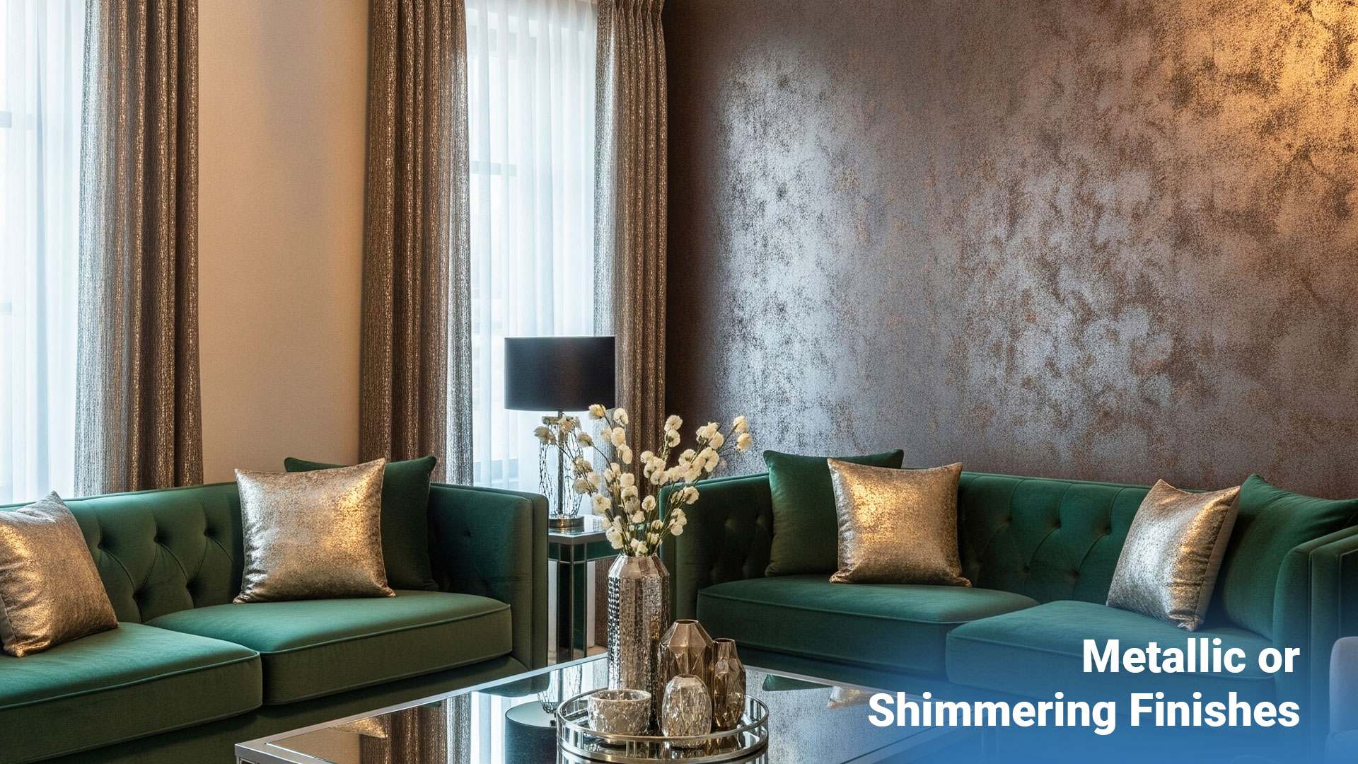 6. Metallic or Shimmering Finishes